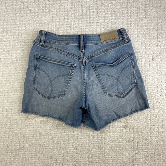 Calvin Klein Summer Jean Shorts Womens Size 25 Light Blue Distressed Cut Off - Picture 14 of 14